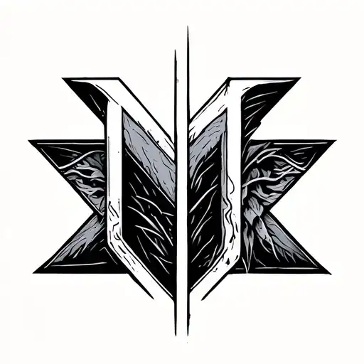 Minimalist Tattoo Letter N