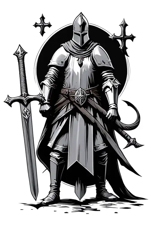 Knights Templar Knight With A Sword