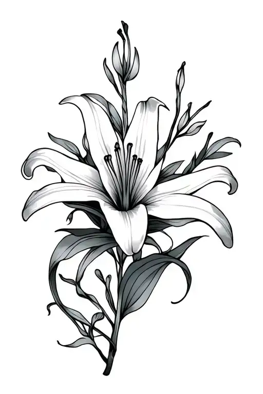 Tiger Lily With Vines Wrapping