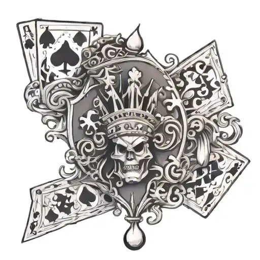 Royal Straight Flush With A Jester Laughing In A Mocking Way