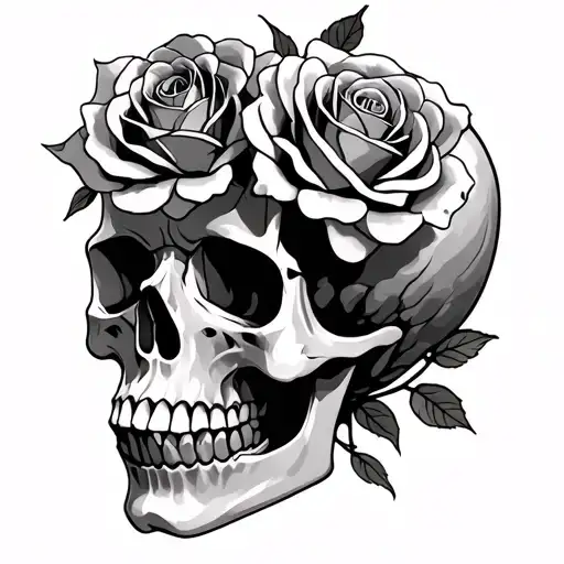 Skull Roses Japanese