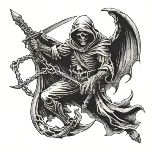 Grim Reaper Fighting Devil