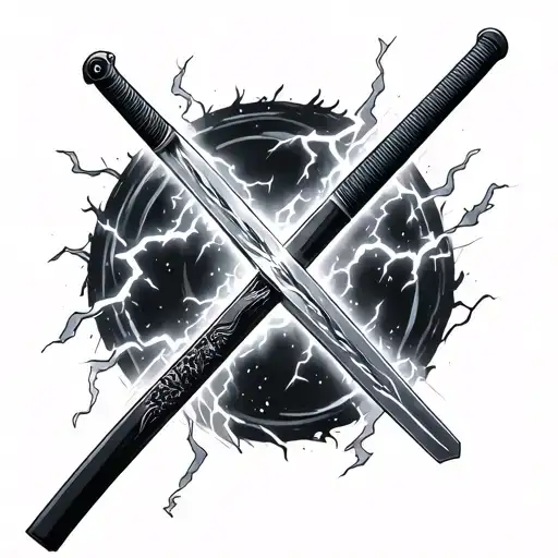 Katana Sword With Lightning