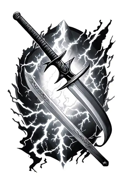 Katana Sword With Lightning