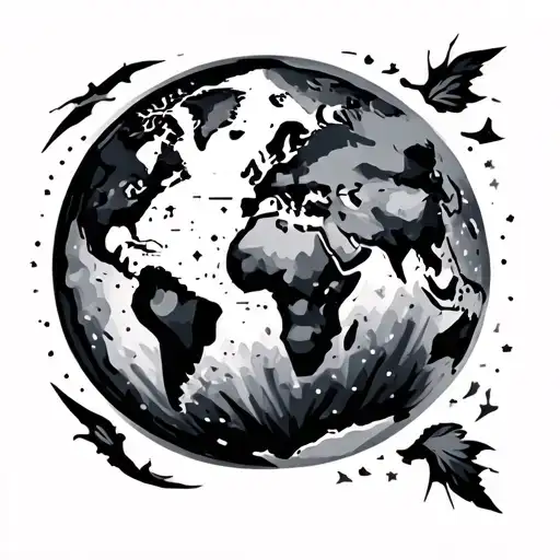 World Map With Sagitarrius