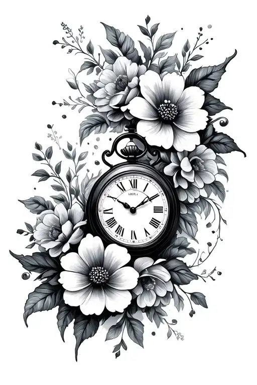 Clock Travel Studious Lace Flowers