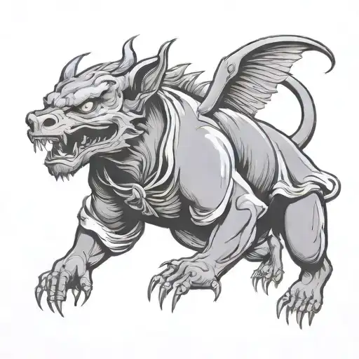 Devil With Wings Spread Wide