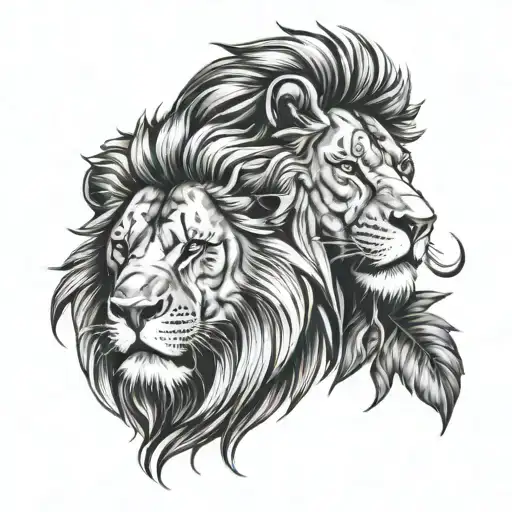 2 Lions Smoking Weed