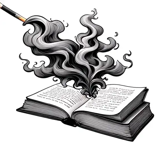 A Match That Is Burning Smoke And Cascades Up Into A Book