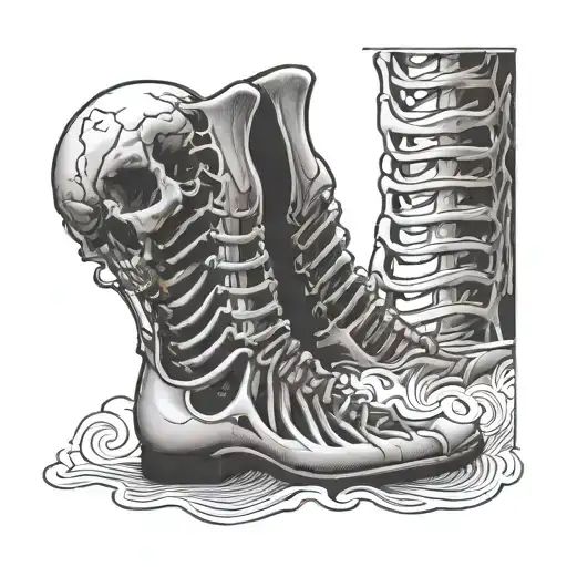 Human Ribs With A Baby's Heel Depicted