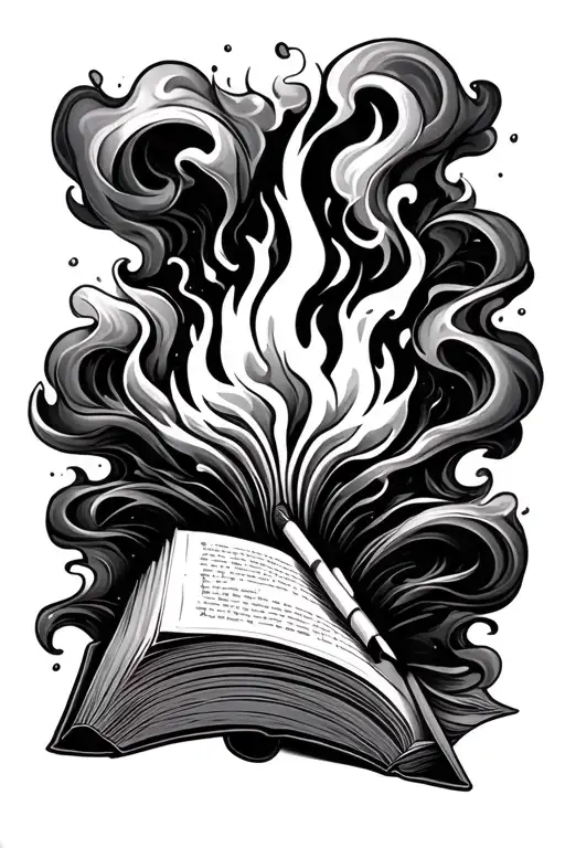 A Match That Is Burning Smoke And Cascades Up Into A Book