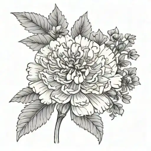 Marigold With The Name Sienna On The Stem