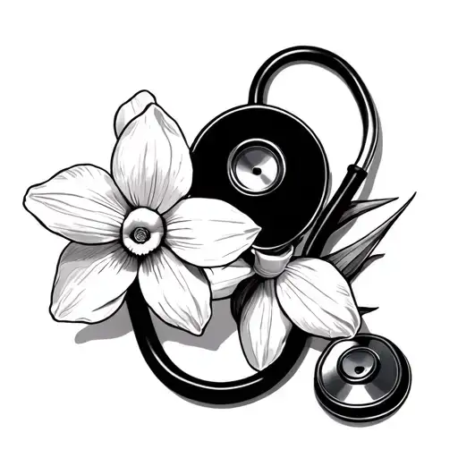 Stethoscope With Daffodil Around
