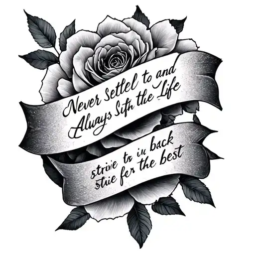 Draw Me A Relastic Sleeve Tattoo With Meaning To Never Settle In Life And Always Strive For The Best