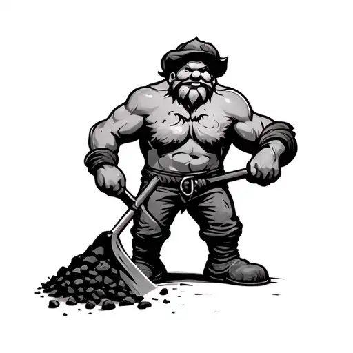 Obelix Shoveling Coal