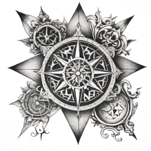 Metatron Cube Compass Rose