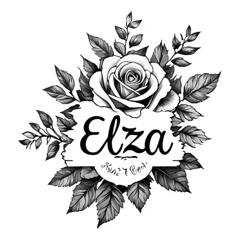 Elza Name And Rose Blooming Flowers
