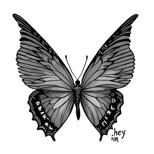 Butterfly With The Words Chey In Wings