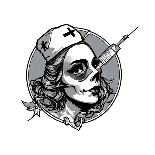 Ship Achor And Nurse Hat With Injection