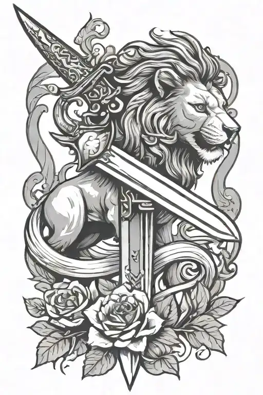 Dagger With Lion And Lamb On Handle