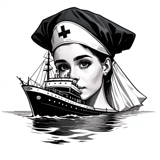 Ship Achor And Nurse Hat With Injection Aesthetic