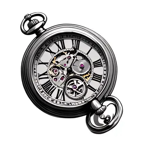 Pocket Watch With Date Wheel