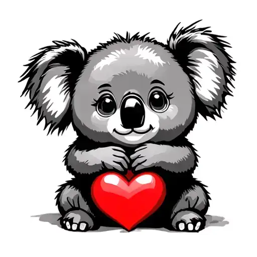 Koala Teddy Holding Heart