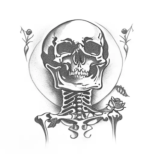 Gothic Skeleton With Flower