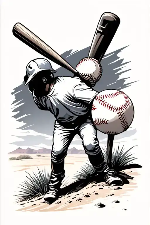 Desert Landscape With Baseball