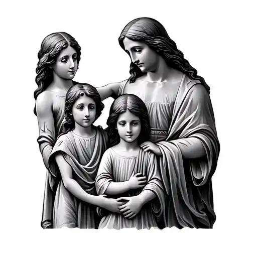 3 Children Family Christ