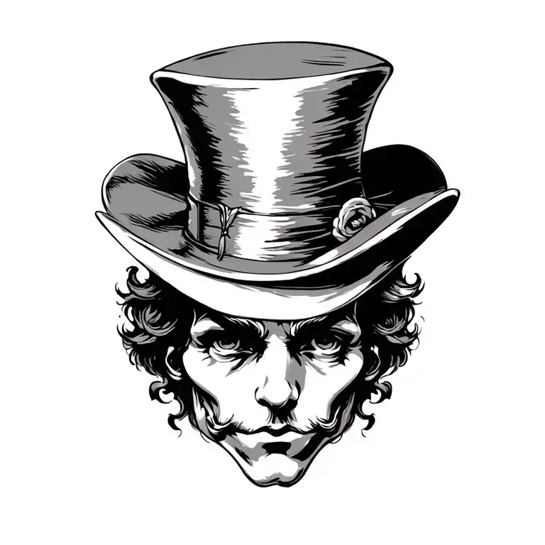 Mad Hatters Hat Minimalist Tattoo Design
