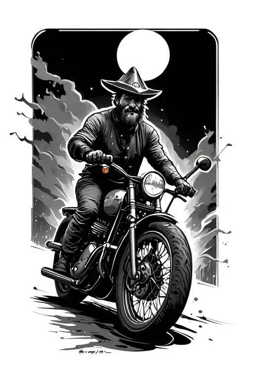 A Blacksmith Riding A Motorbike