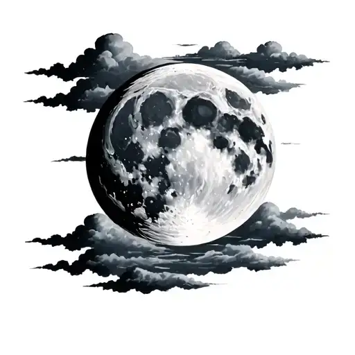 Full Moon With Clouds