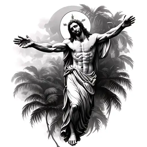 Palm Tree Jesus Reaching