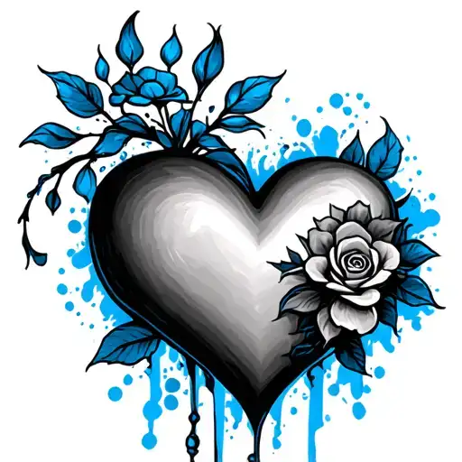 3167 With Blue Heart In Background