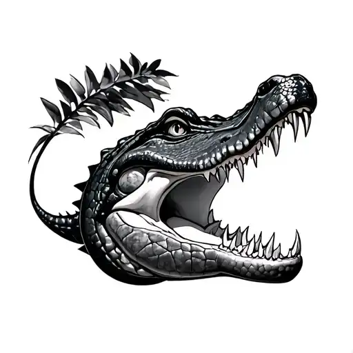 Alligator Head Viewed For Upside