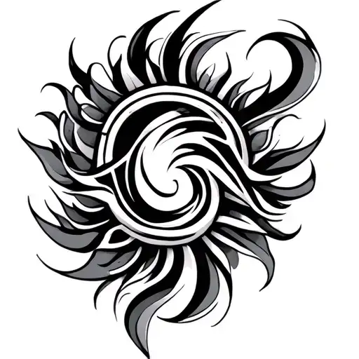 Neo Tribal Tatoo With Smooth Lines And Shades Going From The Wrist Up To The Shoulder