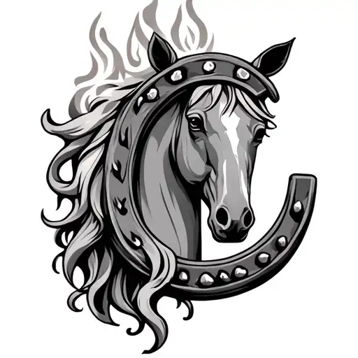 Horse Shoe And Candle Burning Both Sides