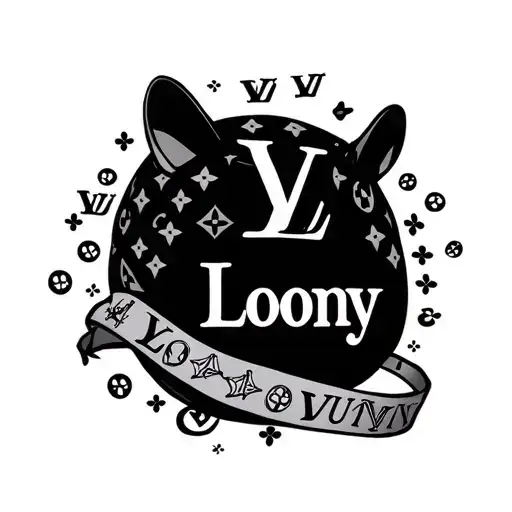 The Name Loony With A Bunch Of Small Louis Vuitton Symbols In The Backround