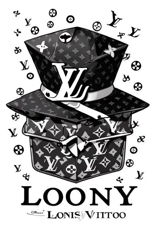 The Name Loony With A Bunch Of Small Louis Vuitton Symbols In The Backround