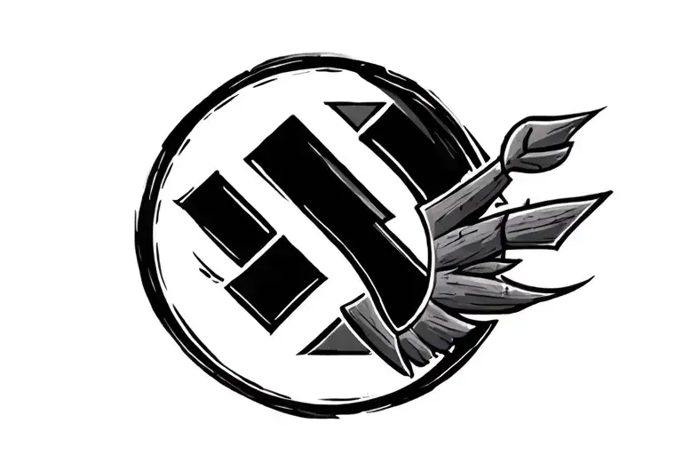 Swastik Symbol Inside Semi Circle