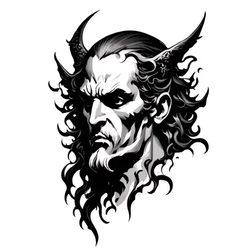 Hades Portrait Tattoo Design Combining Elements