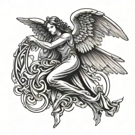Angel With Wings Flying
