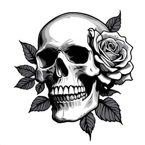 Skull And Rose