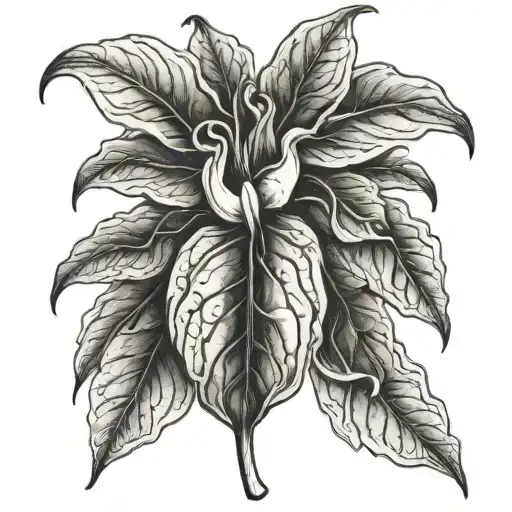 Catalpa Leaf Flower Bean Pod