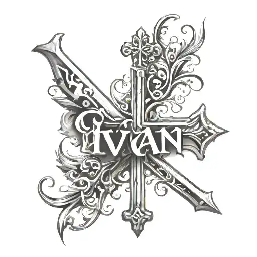 The Name Ivan Part Of The Design Of A Cross