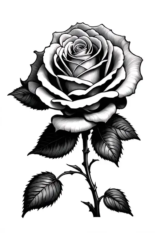 A Rose Tattoo Going Vertical Up My Hand