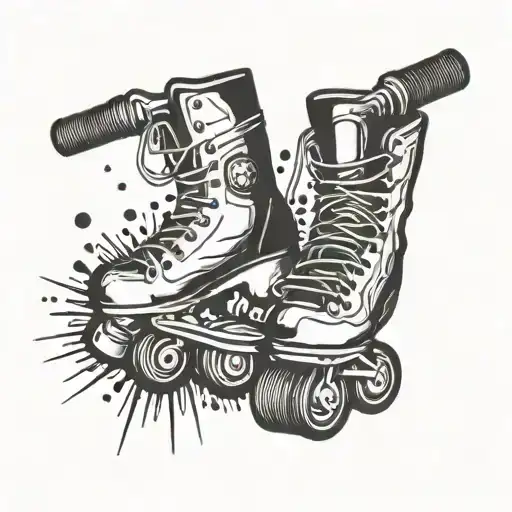 Firework Tied To Roller Blades