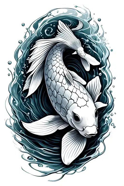Koi Fish Swimming