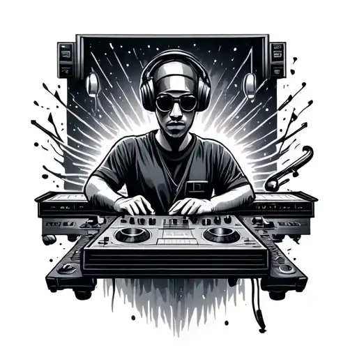 Dj Music Tattoo Design